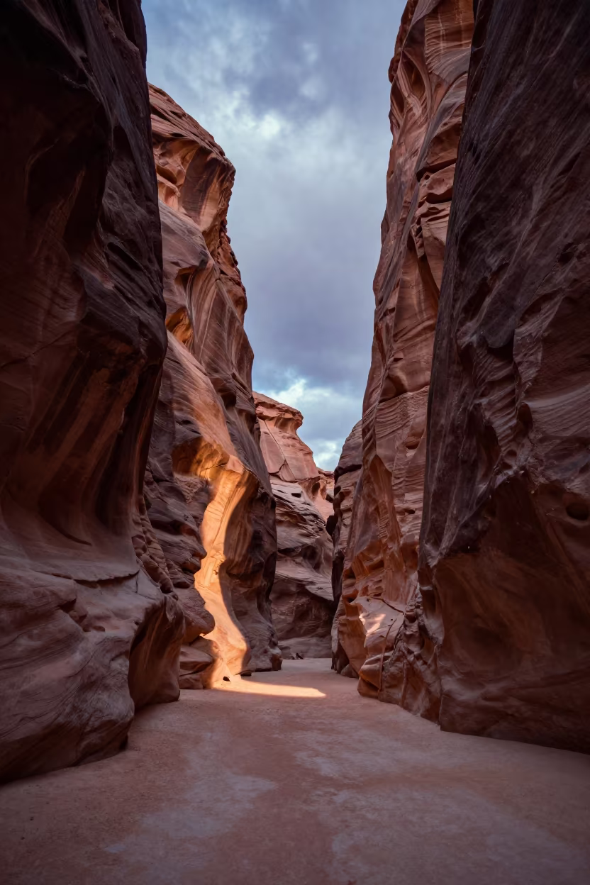 Copper Light in Slot Canyon Shoreline Kasbah in along a wave-cut shoreline near Kasbah, Marrakech
