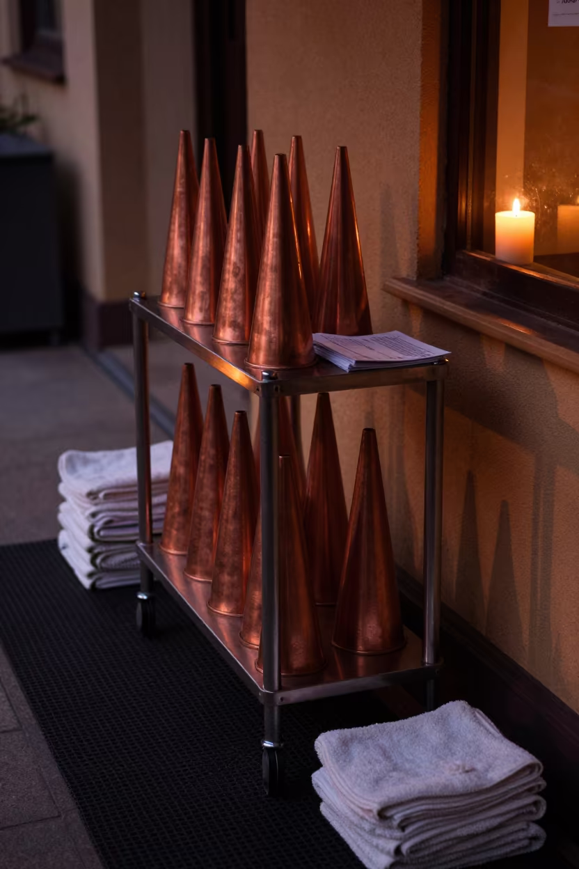 Copper Lit Fitness Cart in Magdeburg Gym in at a gym check-in desk in Magdeburg