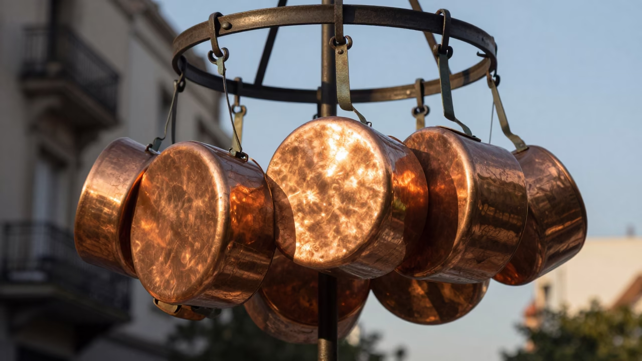 Copper Pots in Buenos Aires in in Buenos Aires, Argentina