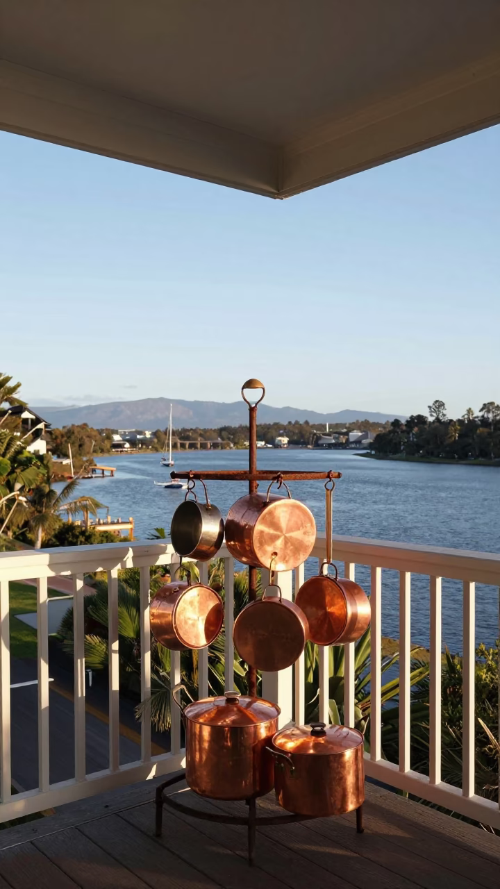 Copper Pots in Hobart in in Hobart, Tasmania, Australia