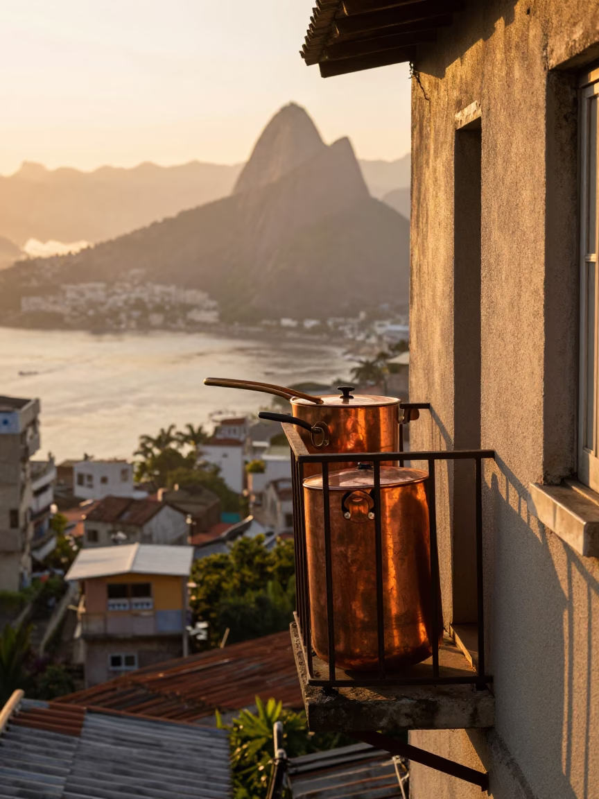 Copper Pots in Rio De Janeiro in in Rio de Janeiro, Brazil