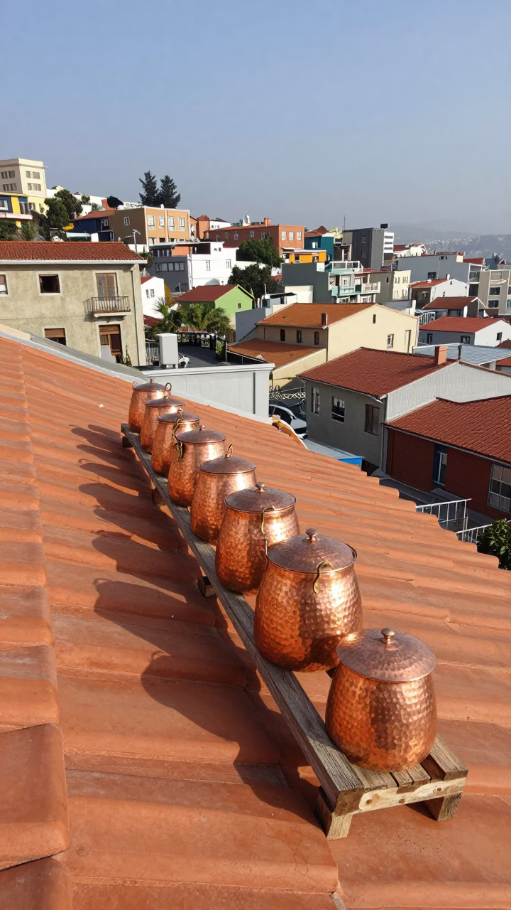 Copper Pots in Valparaiso in in Valparaiso, Chile