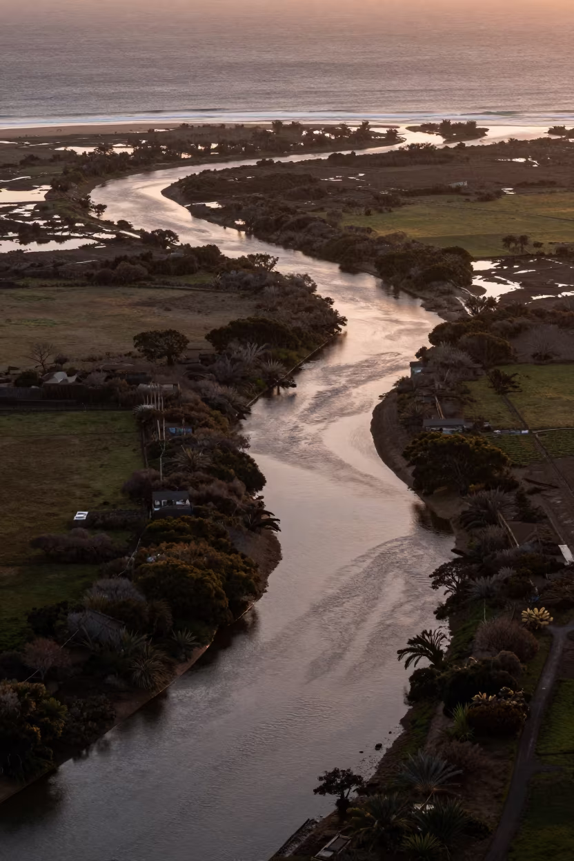 Copper River Delta Branching into Sea Near Cape Town in near Cape Town