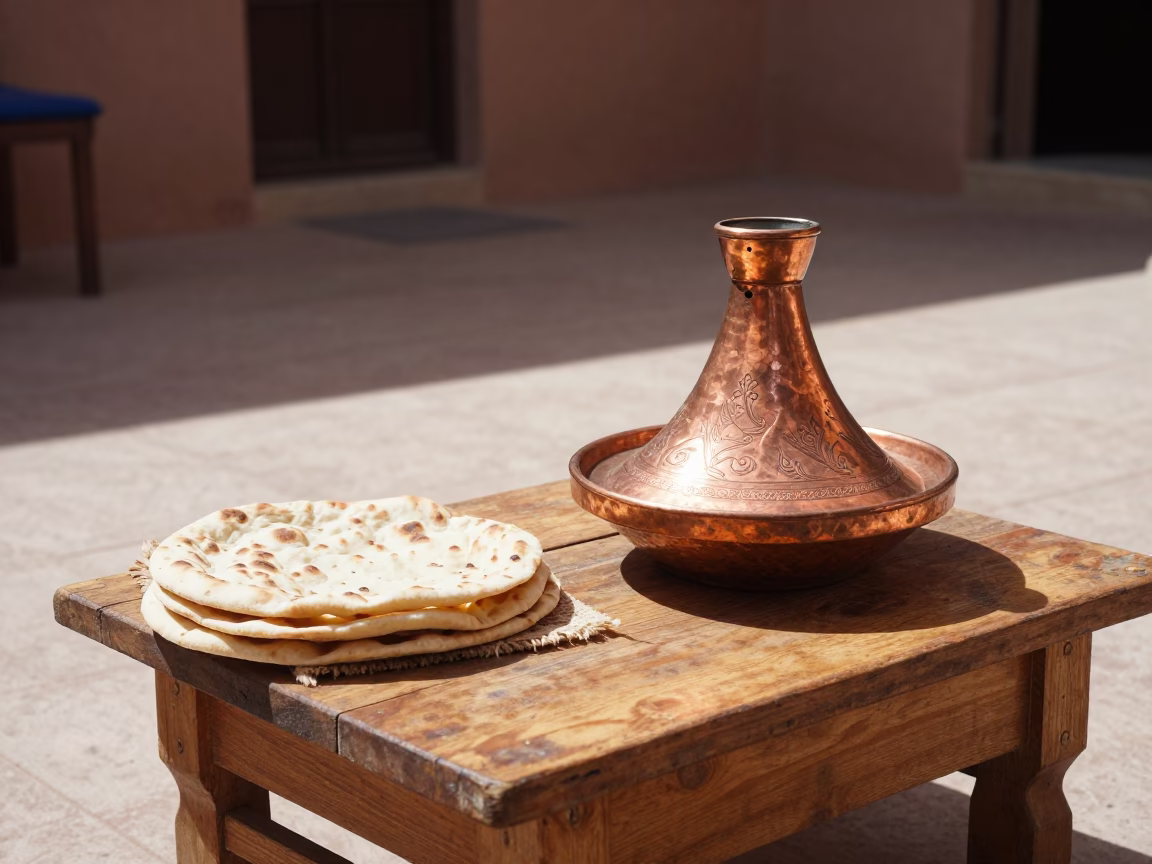 Copper Tagine Pot in Marrakech in in Marrakech, Morocco