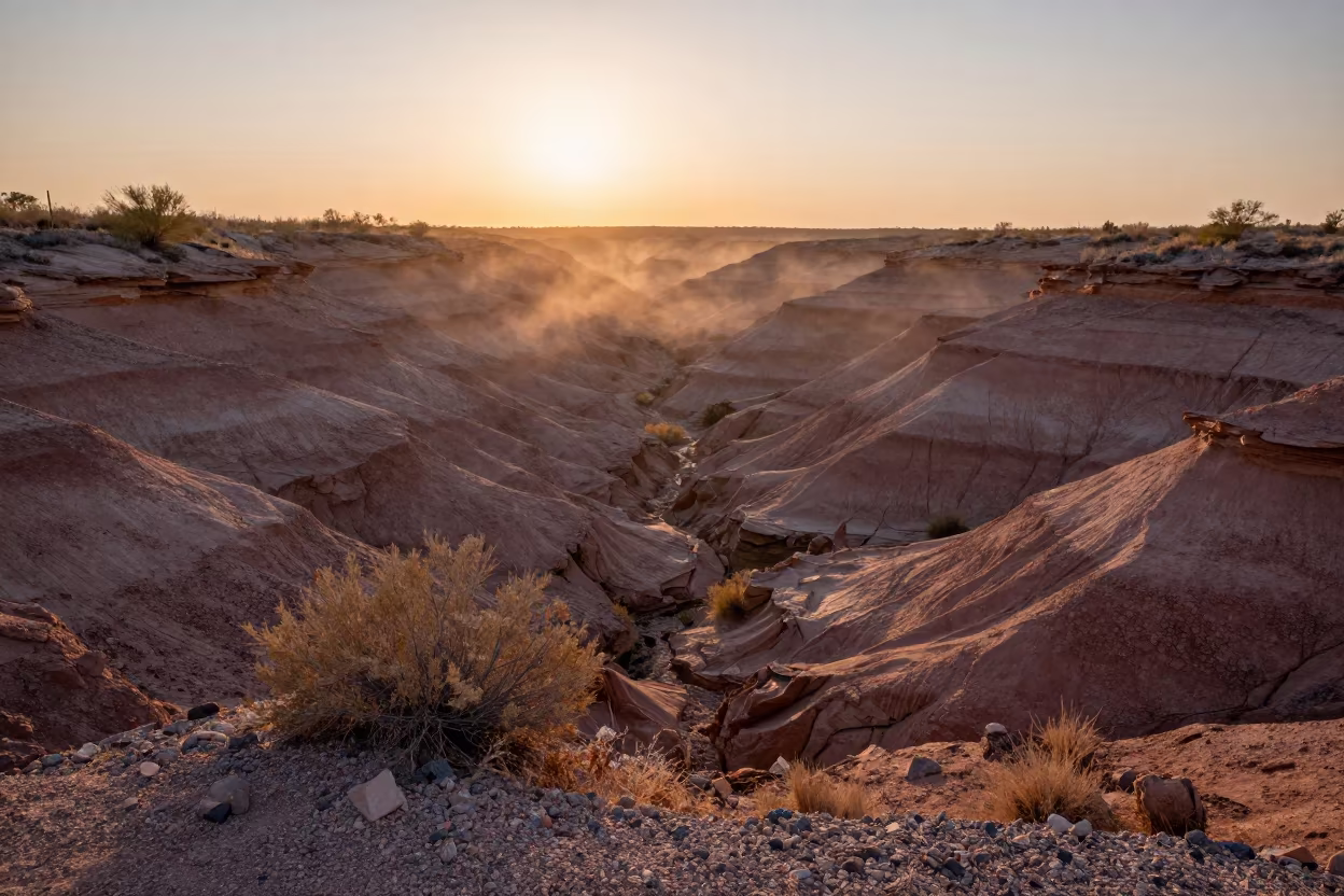 Copper Toned Alluvial Fan Near Tucson Before Dusk in near Tucson
