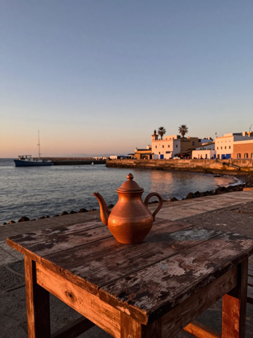 Copper-Toned Dusk in Essaouira at Copper-toned Light Before Dusk in in Essaouira, Morocco