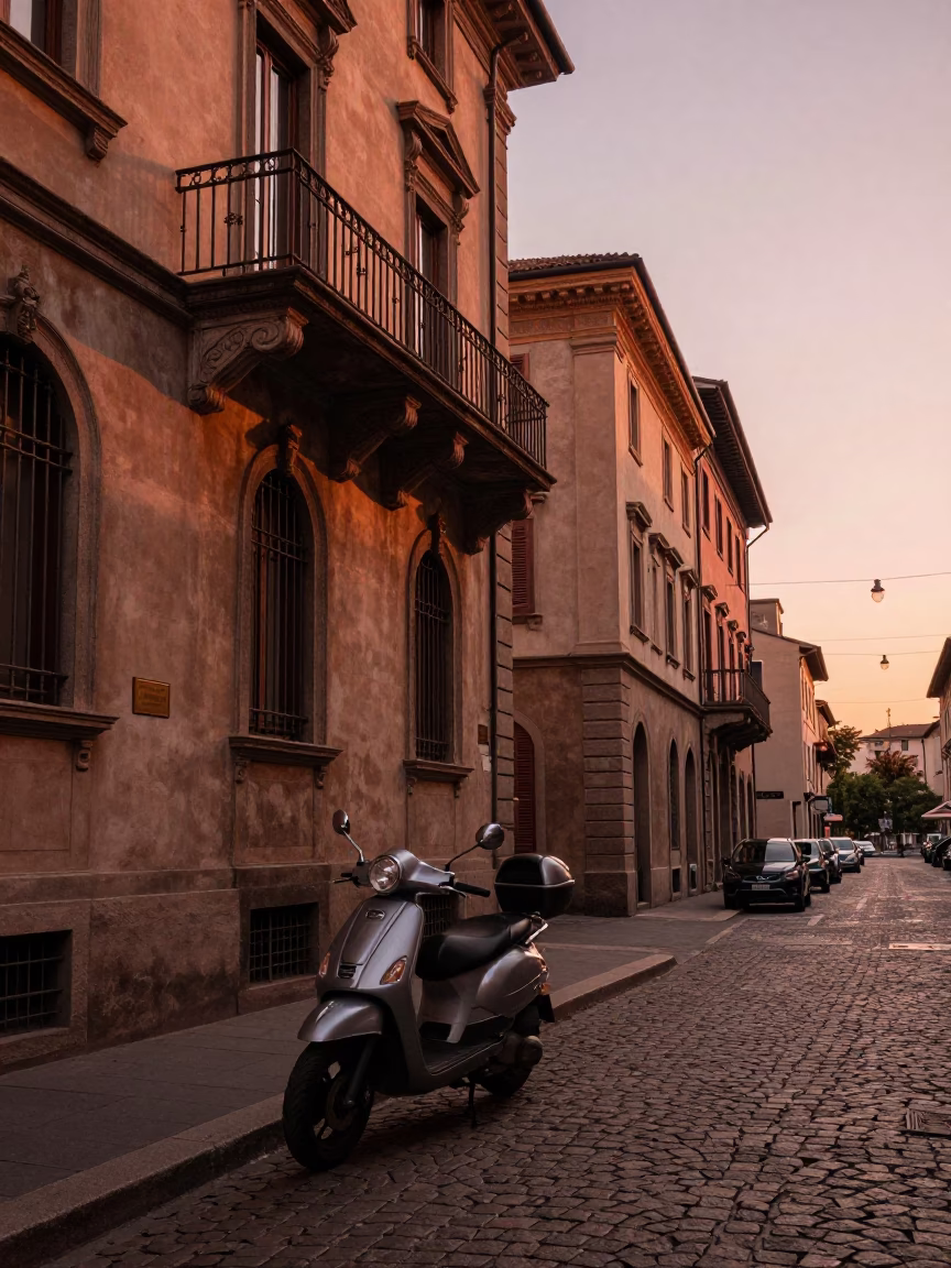 Copper-Toned Dusk in Milan at Copper-toned Light Before Dusk in in Milan, Italy