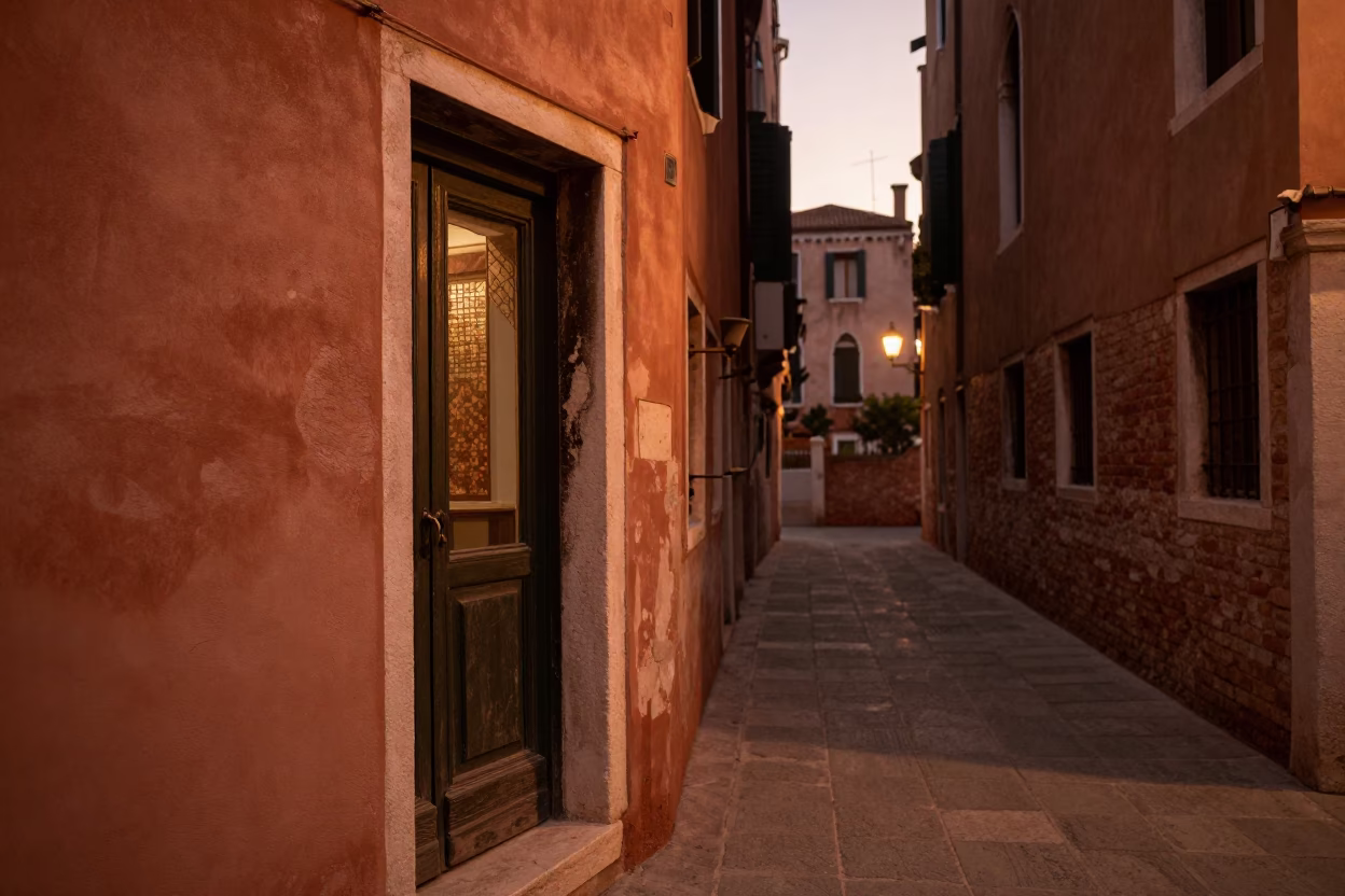Copper-Toned Dusk in Venice at Copper-toned Light Before Dusk in in Venice, Italy