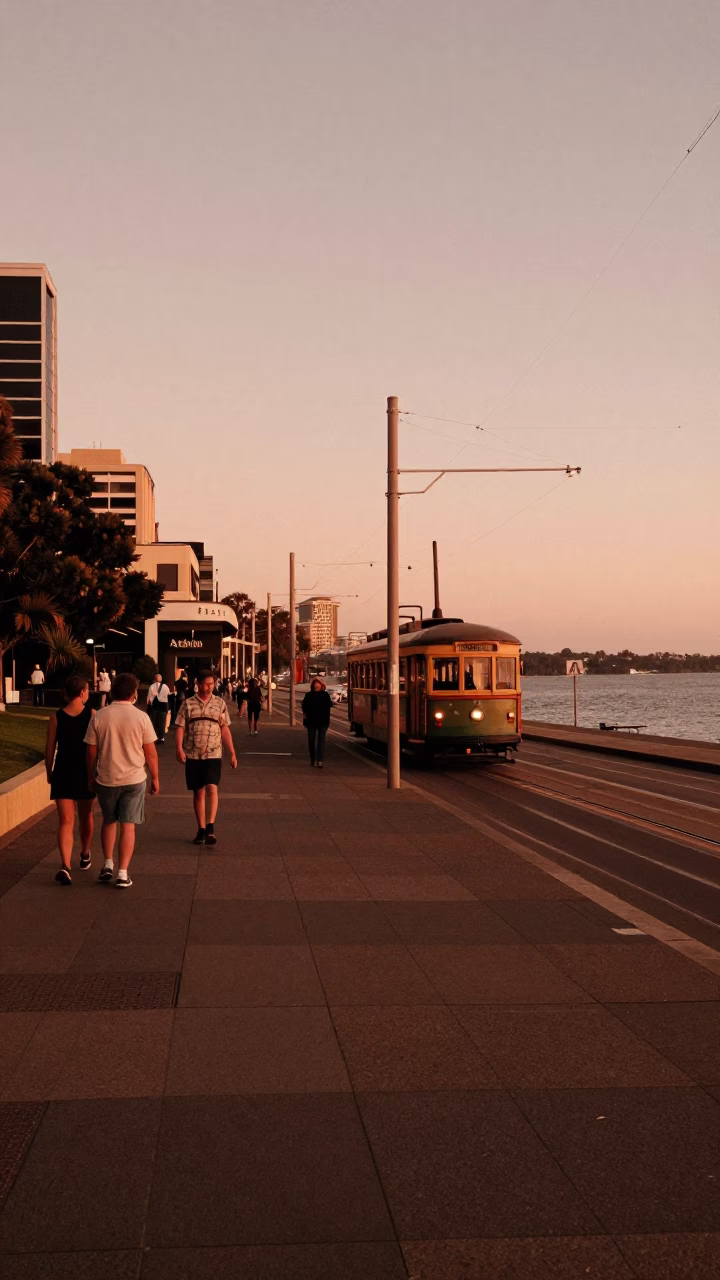 Copper-toned Light Before Dusk on Before Dusk in Adelaide in in Adelaide, South Australia, Australia