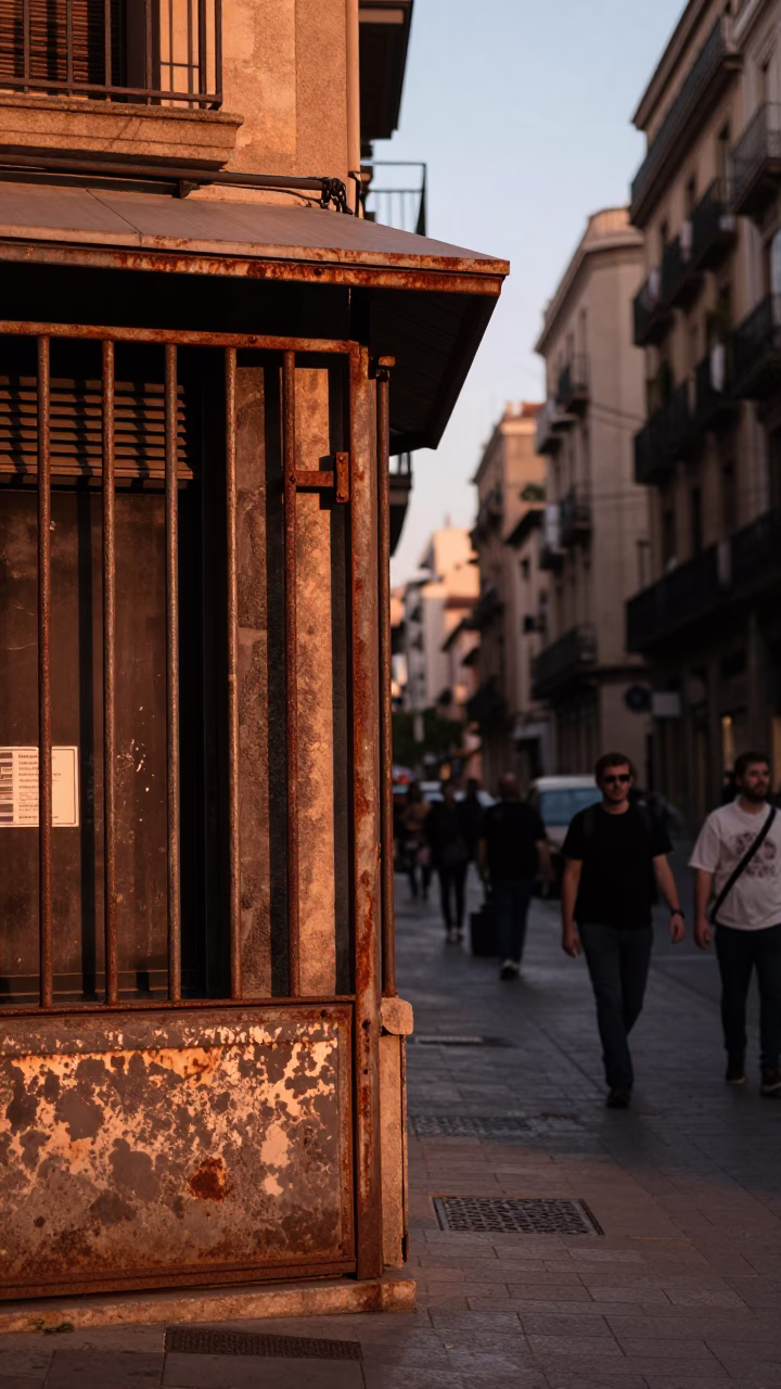 Copper-toned Light Before Dusk on Before Dusk in Barcelona in in Barcelona, Spain