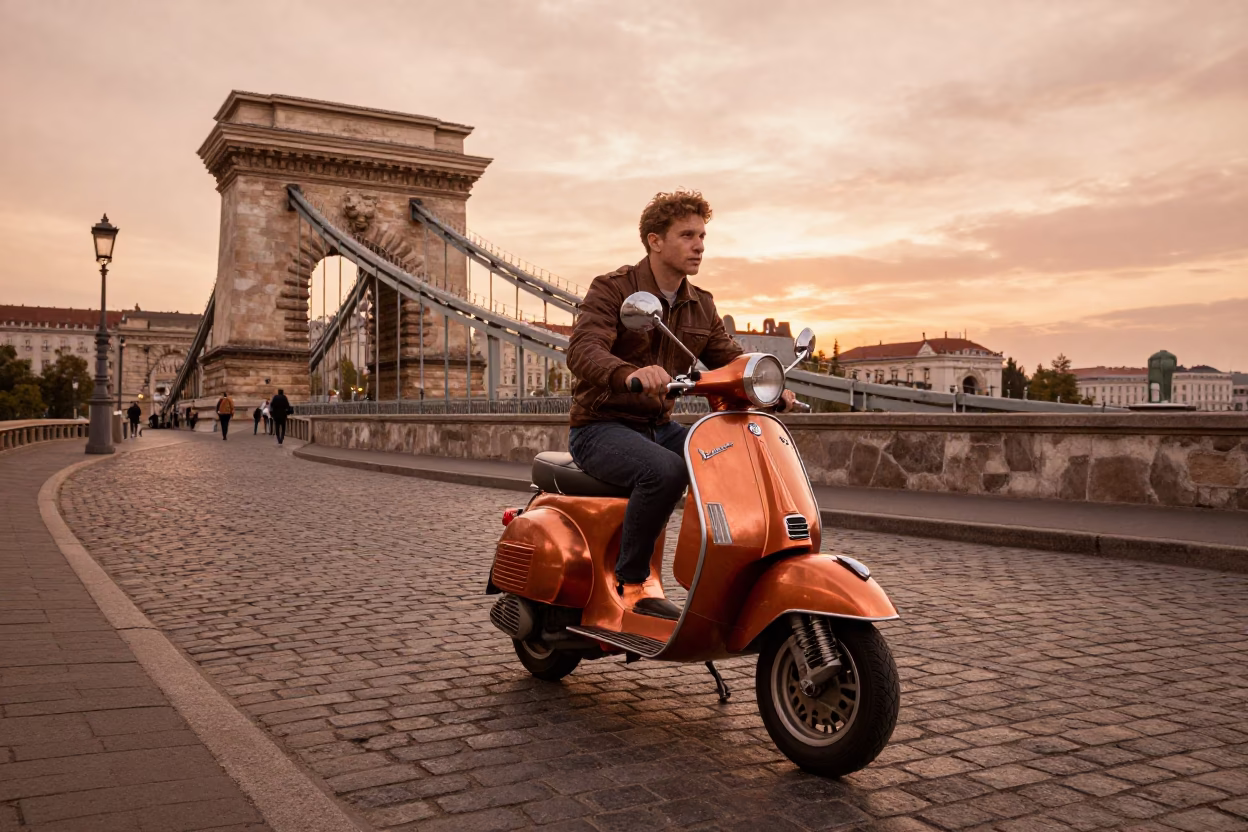 Copper-toned Light Before Dusk on Before Dusk in Budapest in in Budapest, Hungary