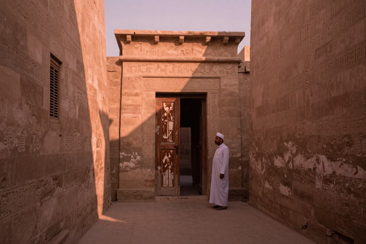 Copper-toned Light Before Dusk on Before Dusk in Luxor in in Luxor, Egypt