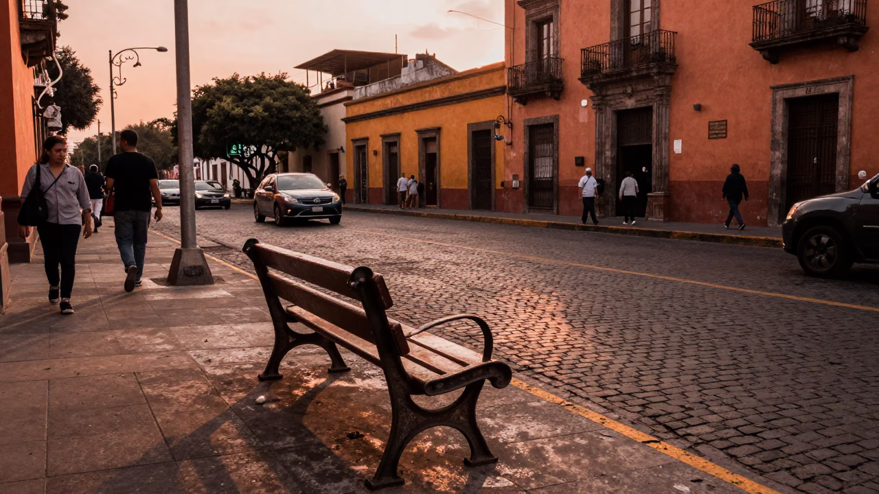 Copper-toned Light Before Dusk on Before Dusk in Mexico City in in Mexico City, Mexico
