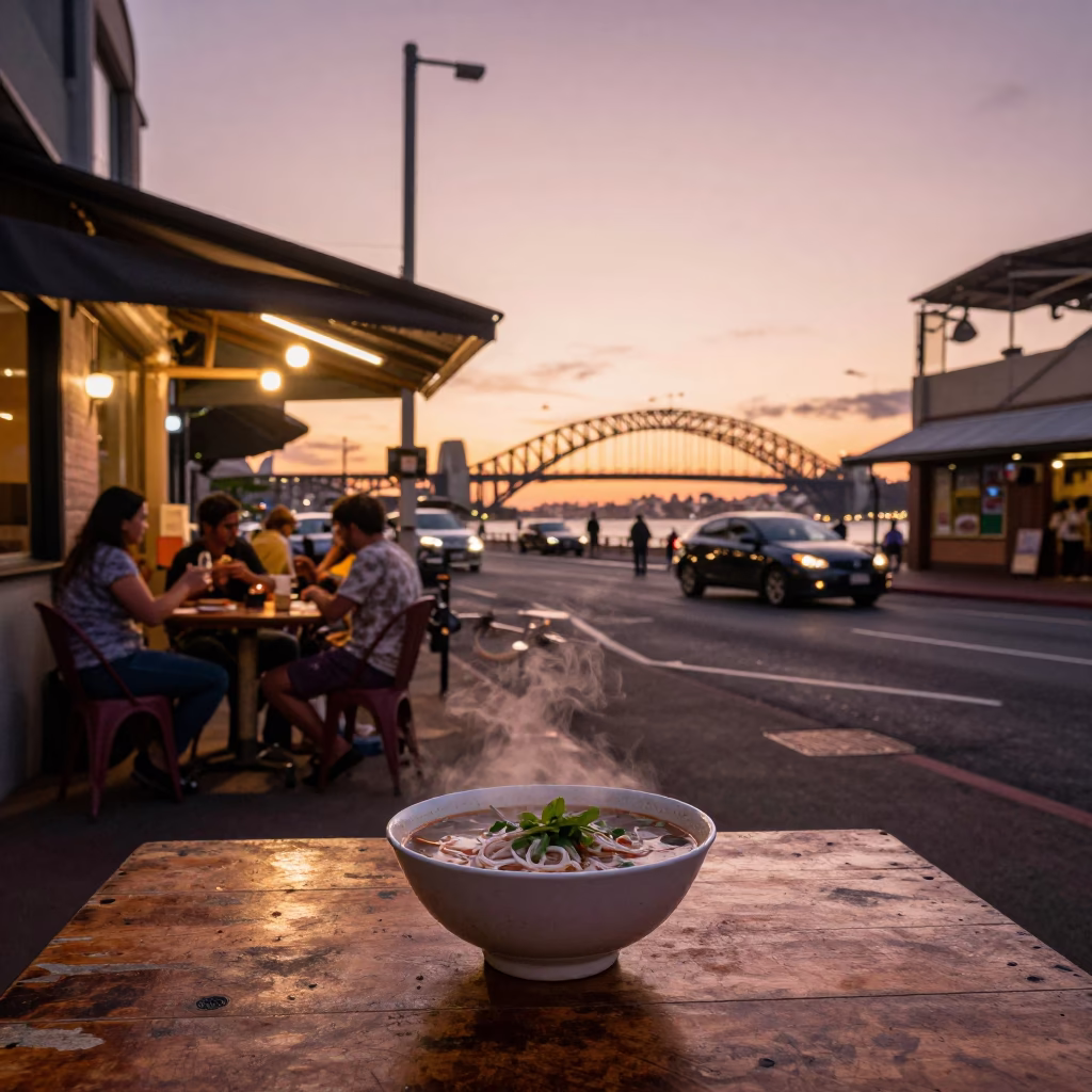 Copper-toned Light Before Dusk on Before Dusk in Sydney in in Sydney, New South Wales, Australia