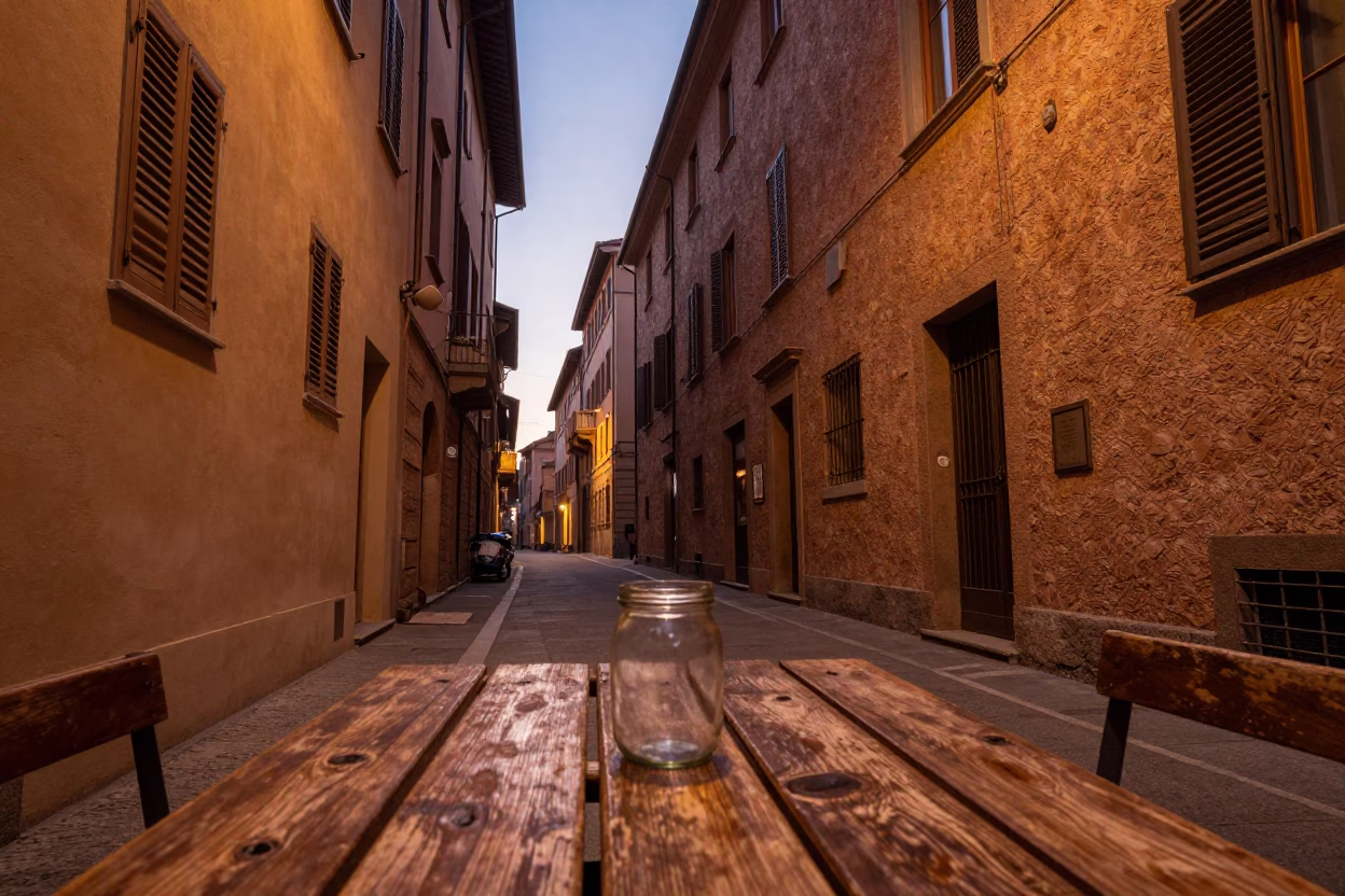 Copper-toned Light Before Dusk on Copper-toned Dusk in Bologna in in Bologna, Italy