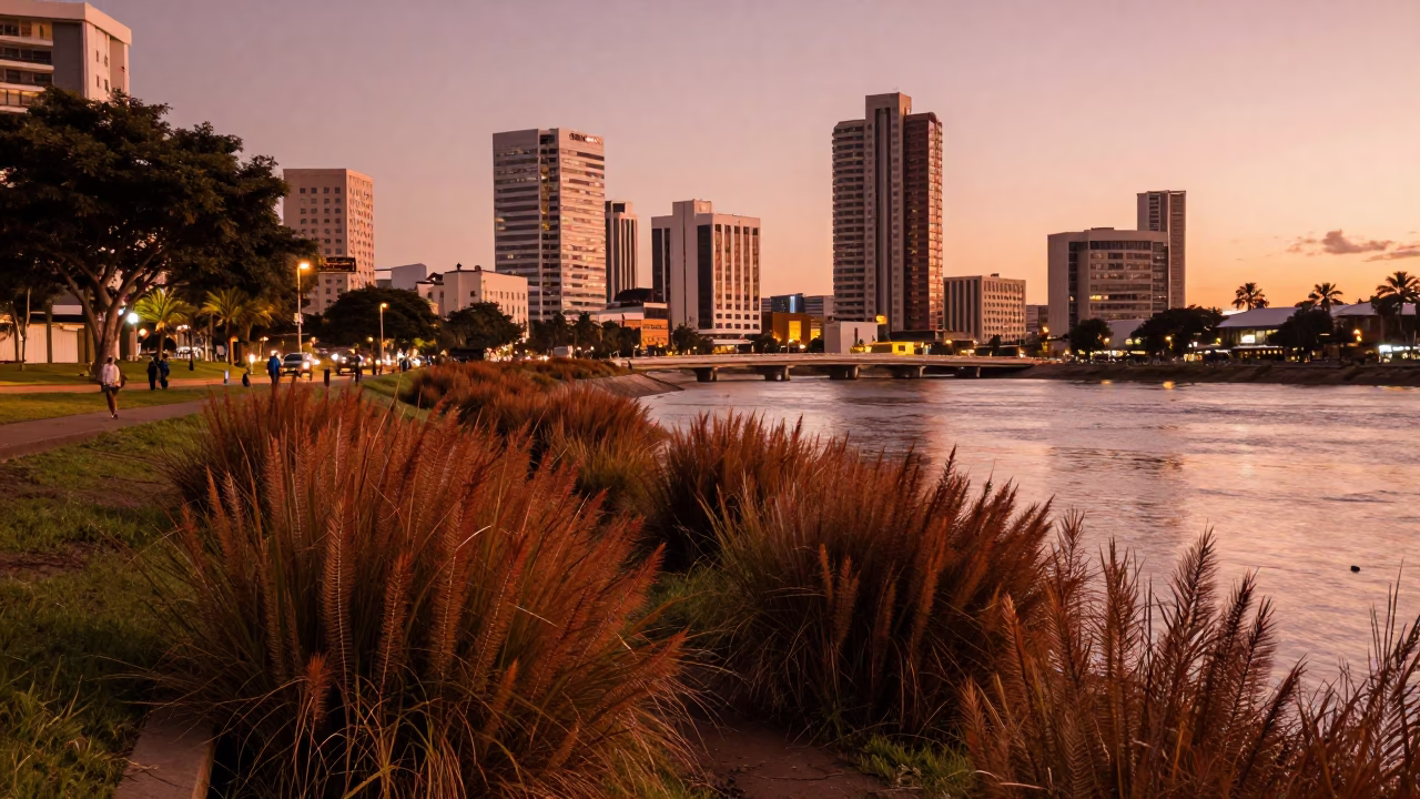 Copper-toned Light Before Dusk on Copper-toned Dusk in Durban in in Durban, South Africa