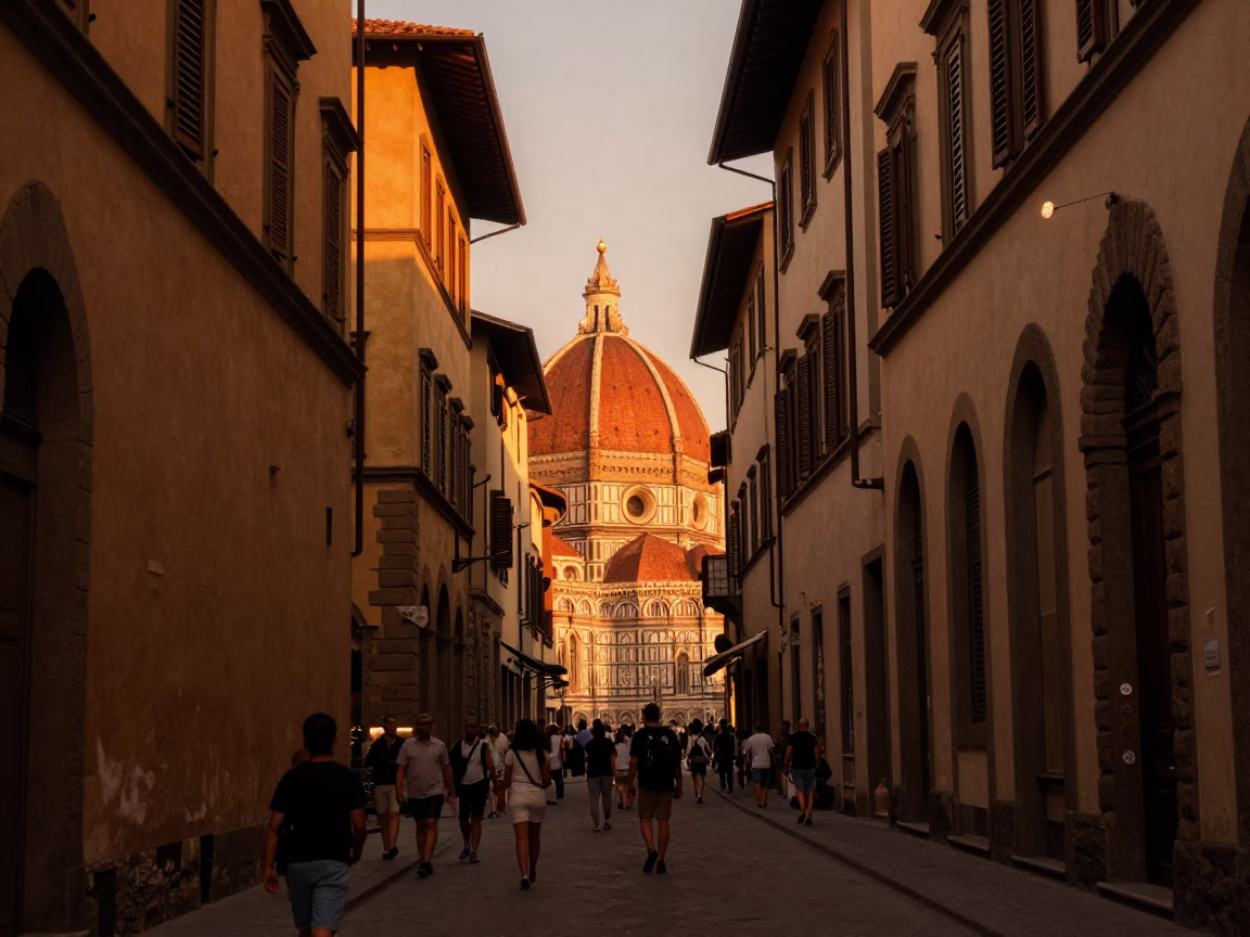 Copper-toned Light Before Dusk on Copper-toned Dusk in Florence in in Florence, Italy