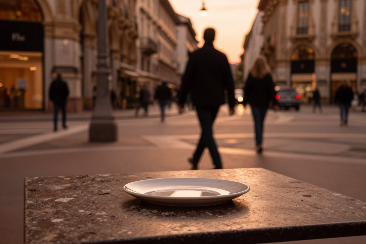 Copper-toned Light Before Dusk on Copper-toned Dusk in Milan in in Milan, Italy