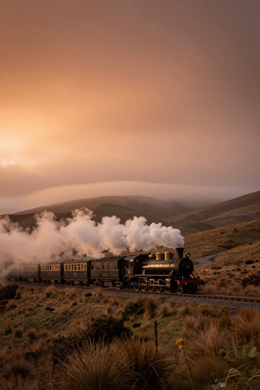 Copper-toned Light Before Dusk on Crossing Moor in Christchurch in in Christchurch, New Zealand