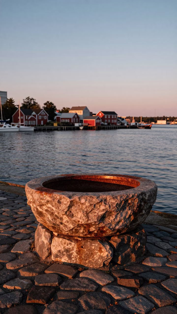 Copper-toned Light Before Dusk on Harbor Scene in Halifax in in Halifax, Nova Scotia, Canada