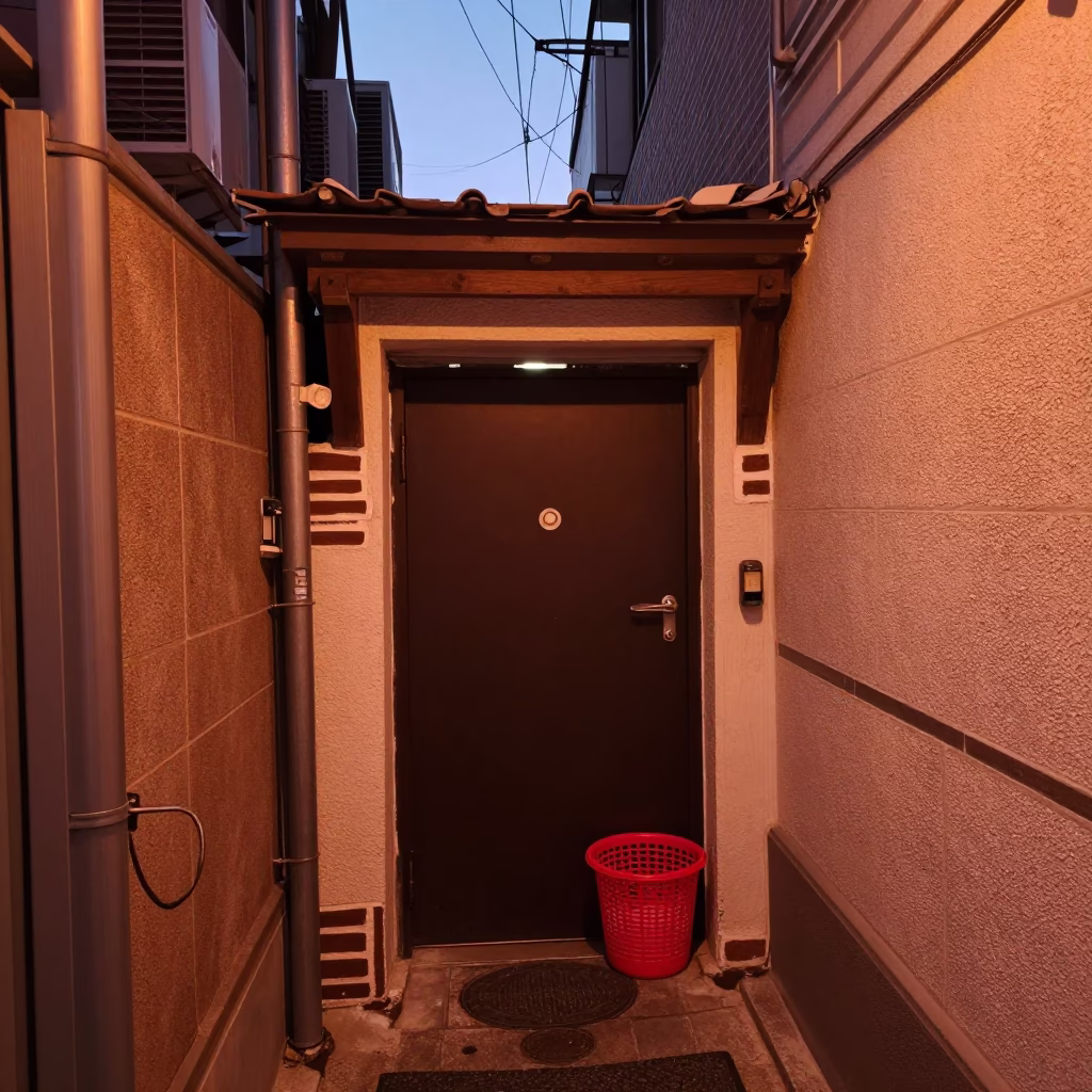 Copper-toned Light Before Dusk on Local Moment in Seoul in in Seoul, South Korea