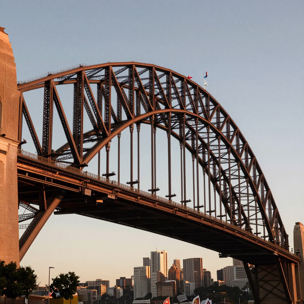 Copper-toned Light Before Dusk on Maintenance Cage in Sydney in in Sydney, New South Wales, Australia