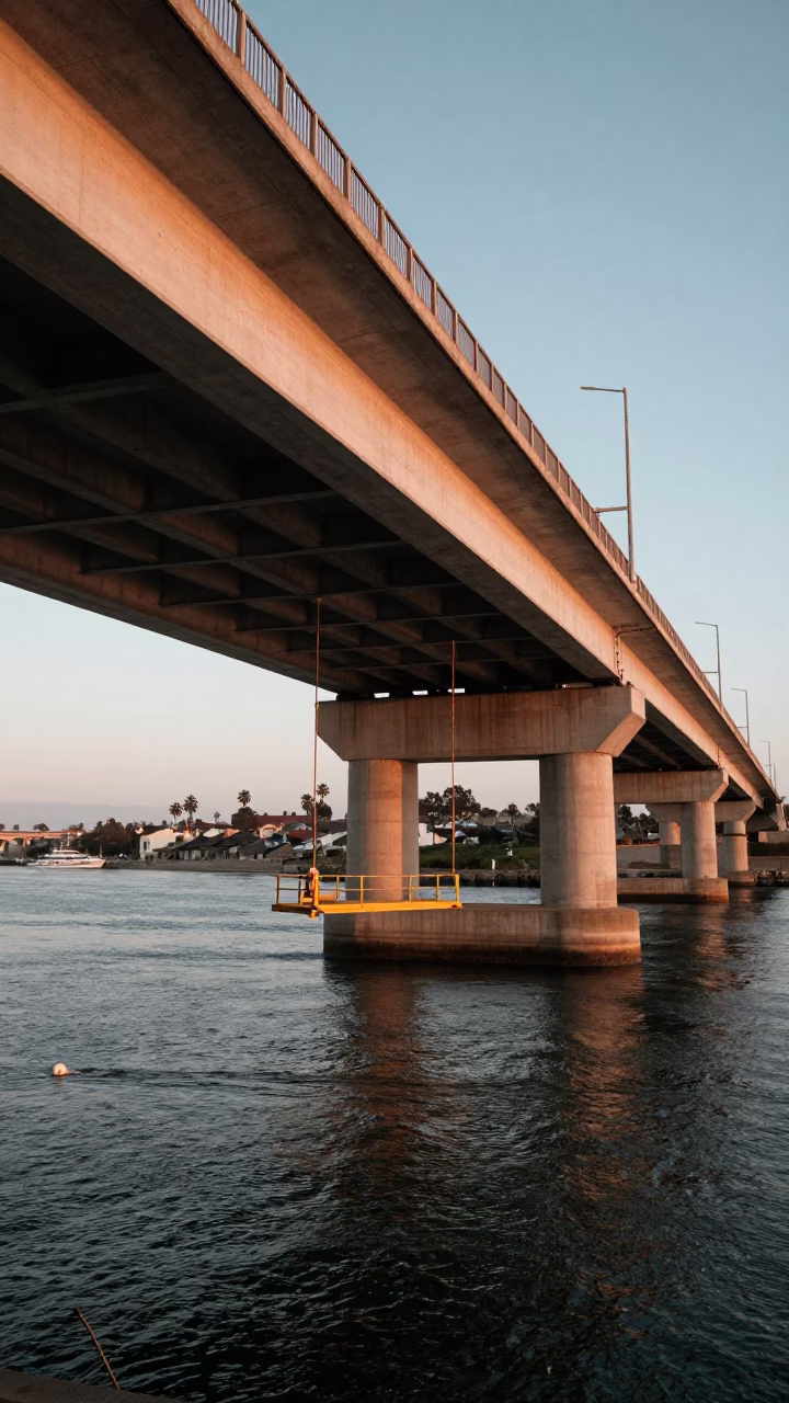 Copper-toned Light Before Dusk on Maintenance Cradle in San Diego in in San Diego, California, United States