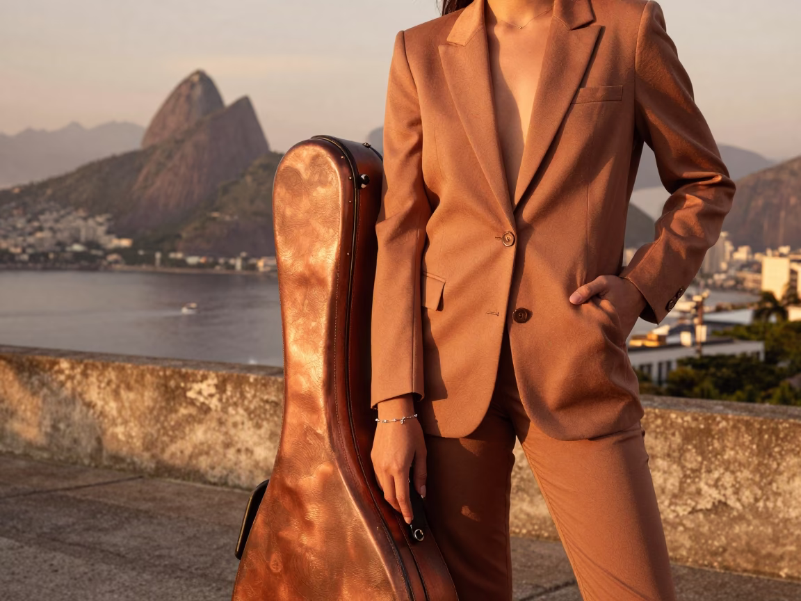Copper-toned Light Before Dusk on Model in Rio De Janeiro in in Rio de Janeiro, Brazil