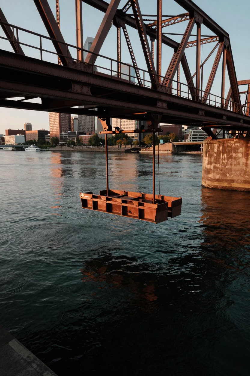 Copper-toned Light Before Dusk on River Water in Philadelphia in in Philadelphia, Pennsylvania, United States