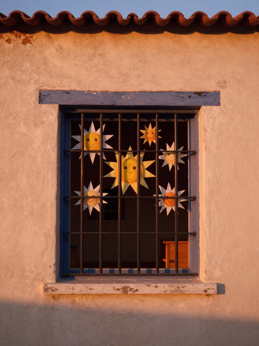 Copper-toned Light Before Dusk on Suns Padlock in Athens in in Athens, Greece