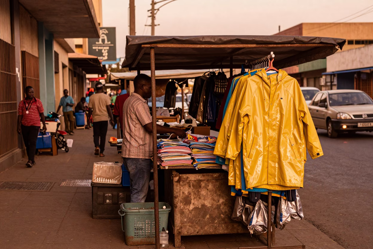Copper-toned Light Before Dusk on Vendor Stall in Johannesburg in in Johannesburg, South Africa