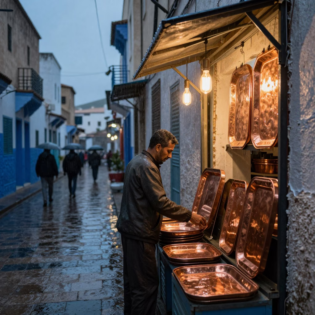 Copper Trays in Tunis in in Tunis, Tunisia