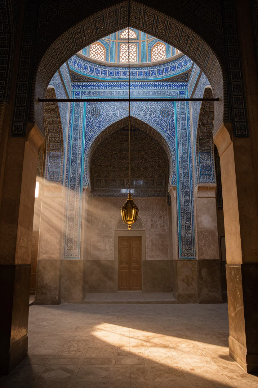 Coptic Cairo Mosque Tile Patterns Night Light in in a mosque prayer hall in Coptic Cairo, Cairo