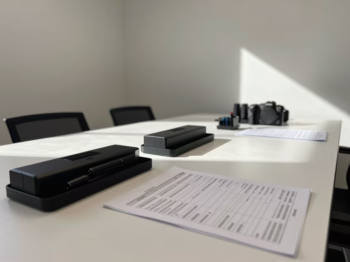 Copy Room Supplies on Key West Boardroom Table in at a boardroom table before a meeting in Key West