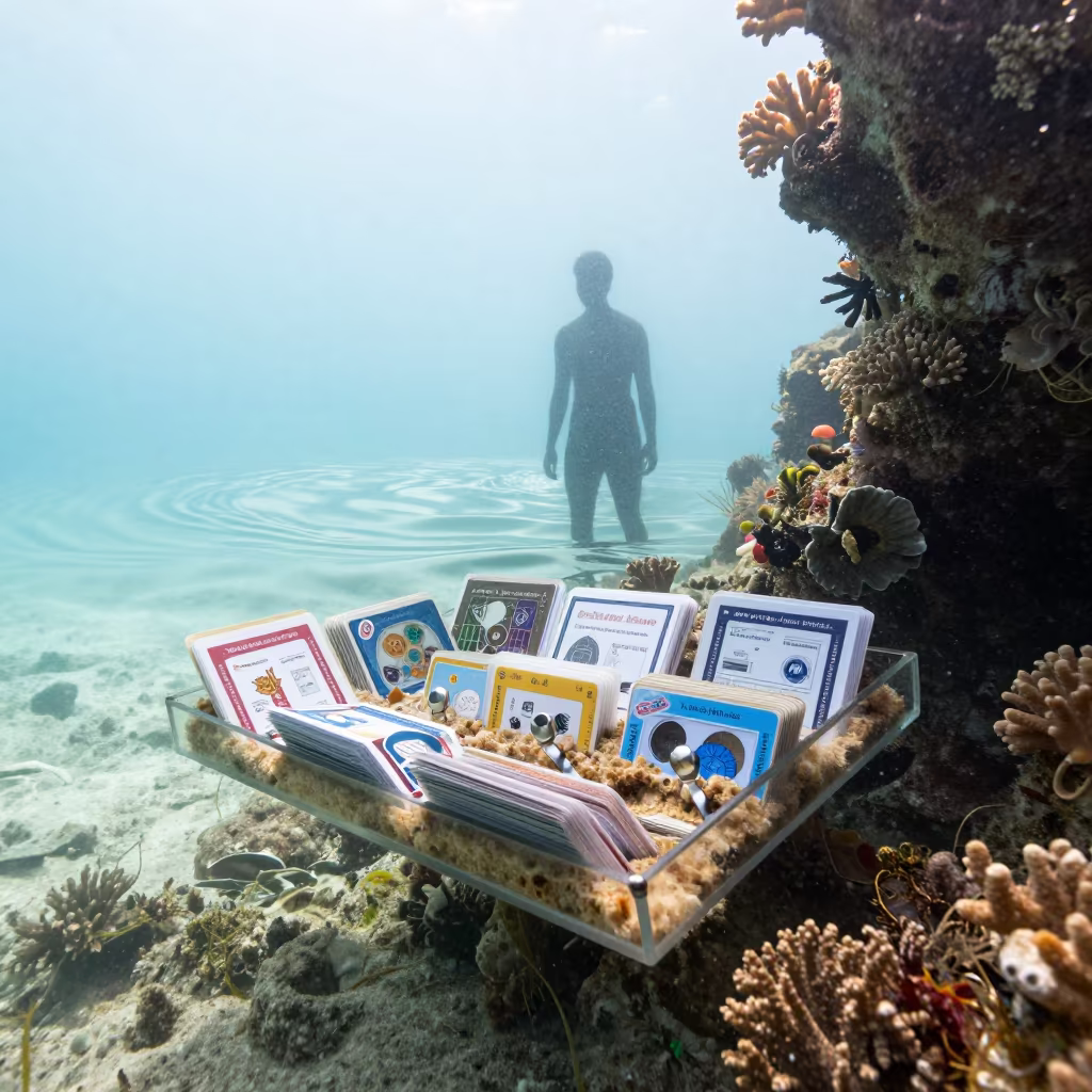 Coral Dip Tray Underwater Silhouette Belize in beside a reef crevice under clear water near Belize City