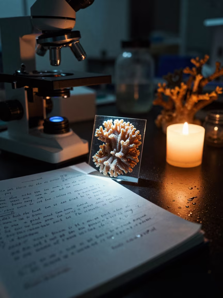 Coral Polyps and Dive Notes in Ho Chi Minh Night in inside a clean room in Bui Vien, Ho Chi Minh City