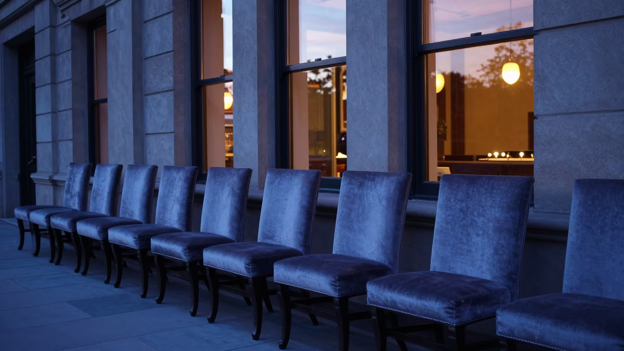 Corinthian Capitals Resting on Velvet Chair in Saly in on a velvet chair in Saly