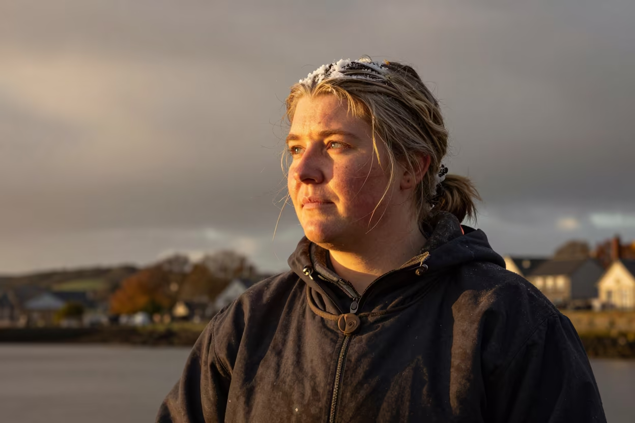 Cork Fisherwoman Salt Dried Hair Evening Portrait in in Cork