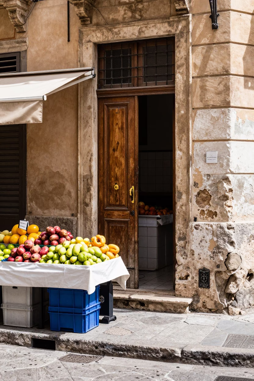 Corner Afternoon at Afternoon Light in Palermo in in Palermo, Italy