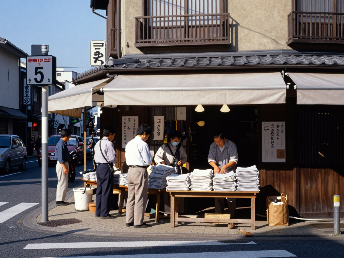 Corner Afternoon in Osaka at Afternoon Light in in Osaka, Japan