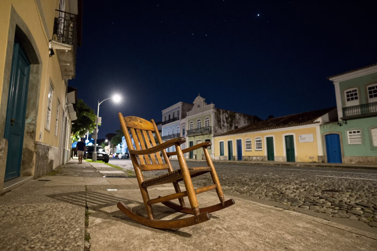 Corner Bahia in Salvador at The Deepest Night Sky Light in in Salvador, Brazil