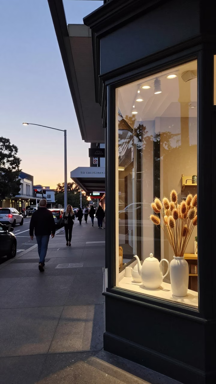 Corner Evening in Adelaide at The Early Evening Light in in Adelaide, South Australia, Australia