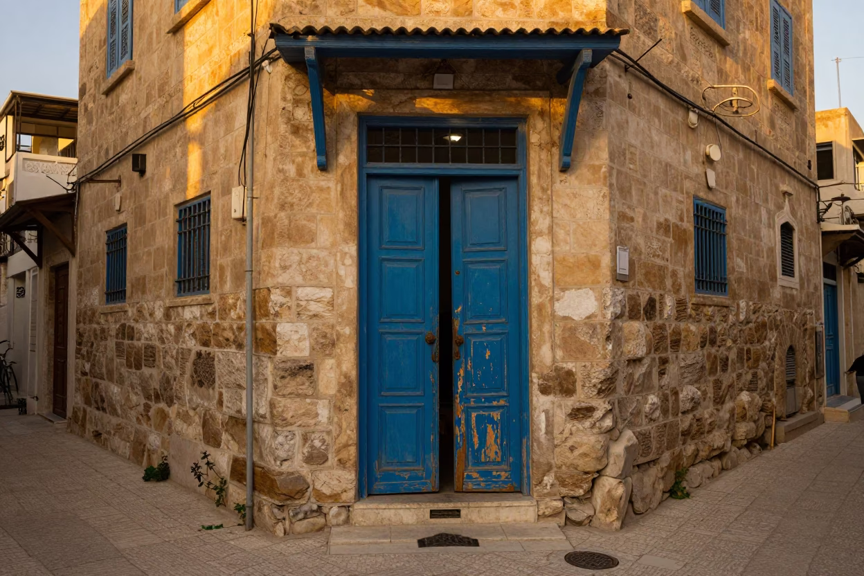 Corner Evening in Amman at Honeyed Evening Light in in Amman, Jordan