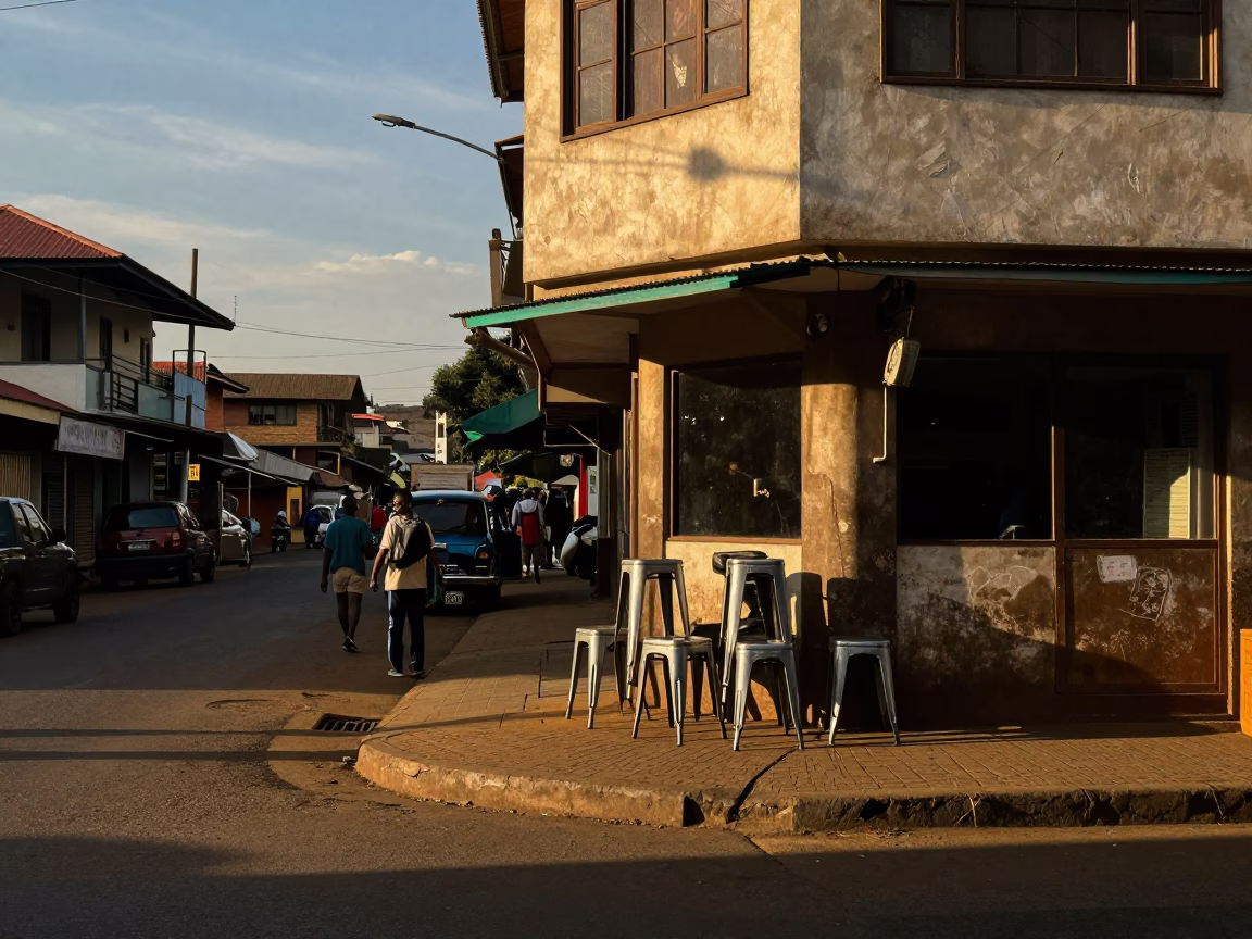 Corner Evening in Nairobi at The Early Evening Light in in Nairobi, Kenya