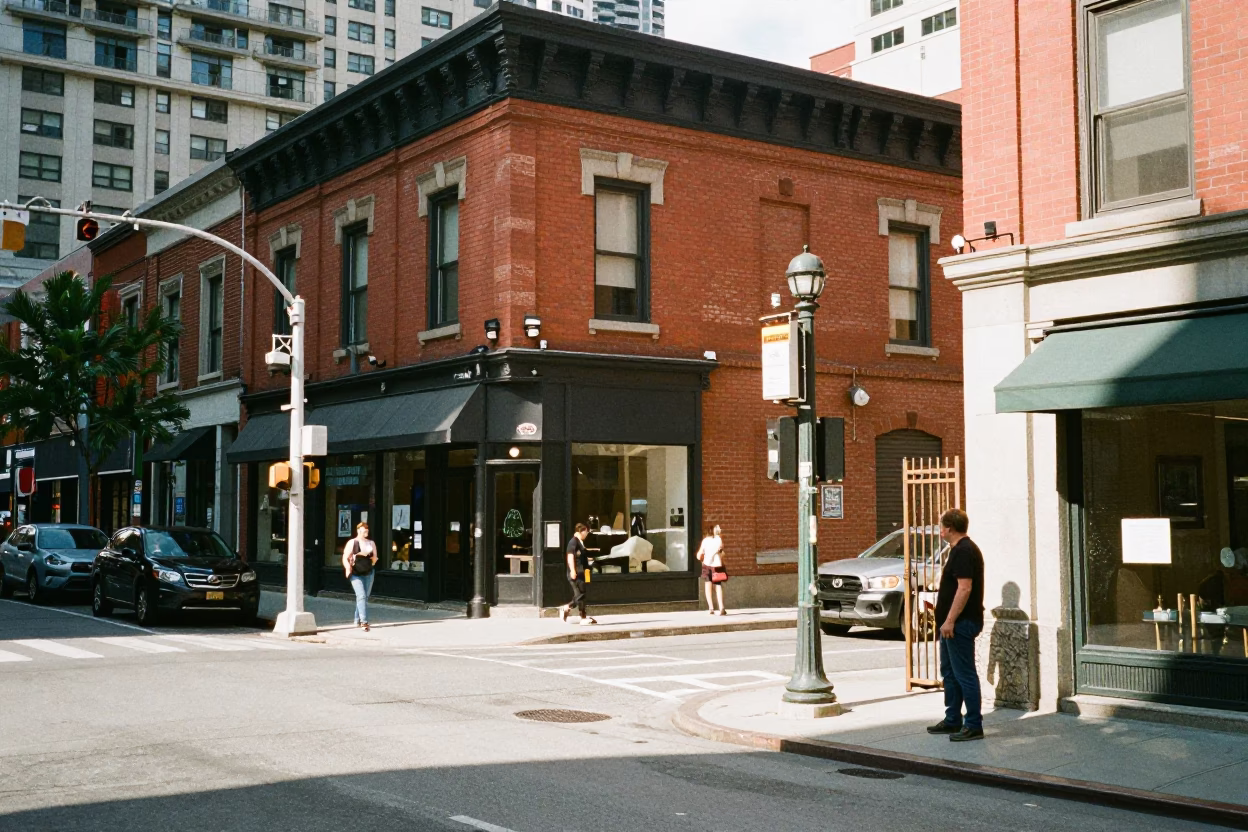 Corner Midday in Toronto at Midday Light in in Toronto, Ontario, Canada