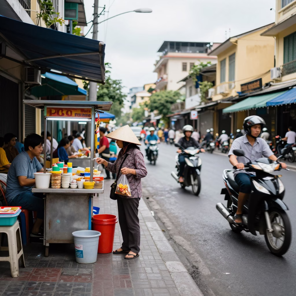Corner Scene in Ho Chi Minh City in in Ho Chi Minh City, Vietnam