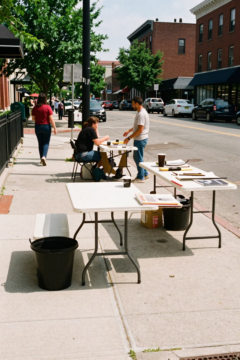 Corner Scene in Philadelphia at Flat Noon Light in in Philadelphia, Pennsylvania, United States