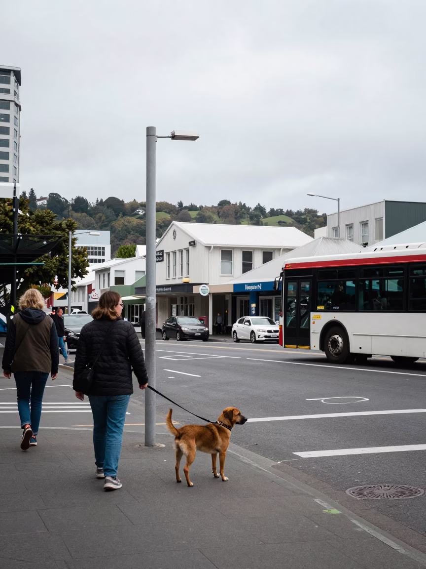 Corner Scene in Wellington at Midday Light in in Wellington, New Zealand