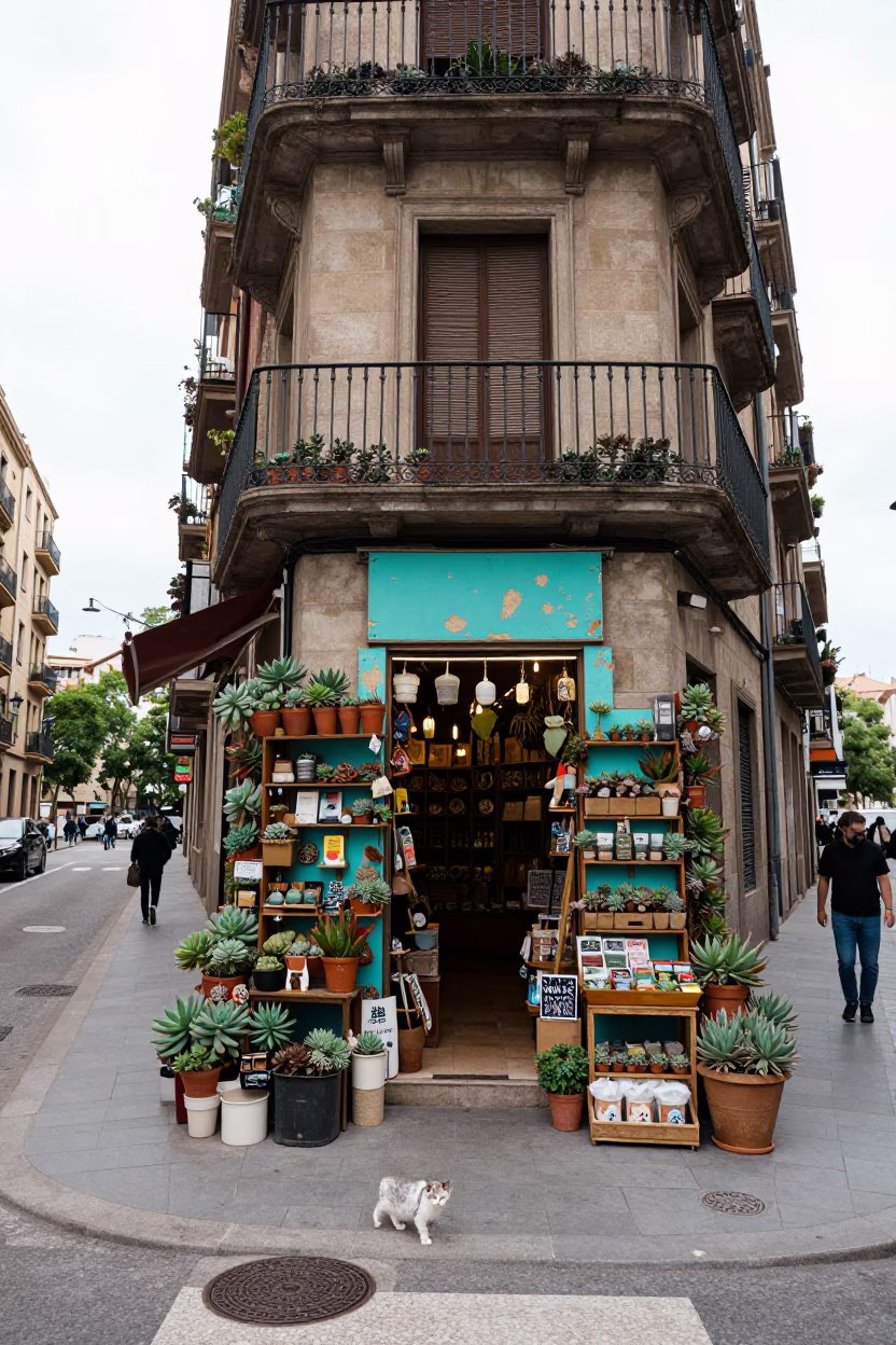 Corner Shop in Barcelona in in Barcelona, Spain