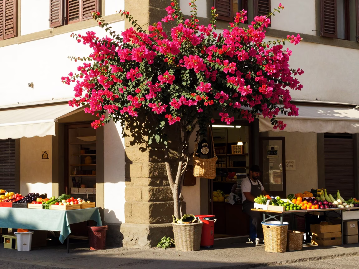 Corner Shop in Florence at Late Afternoon Light in in Florence, Italy